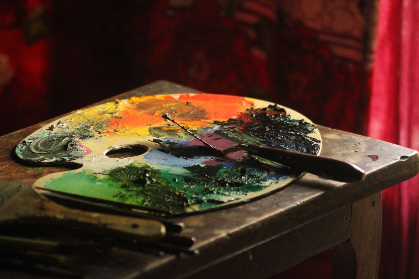 Paint-covered artist